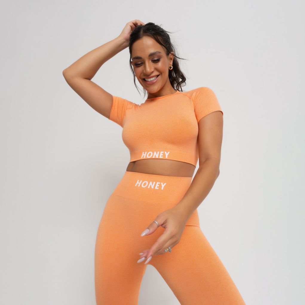 Conjunto Fitness Feminino Laranja