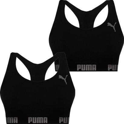 Kit 2 Tops Puma Feminino Nadador Sem Costura Alta Sustentação Academia Fitness