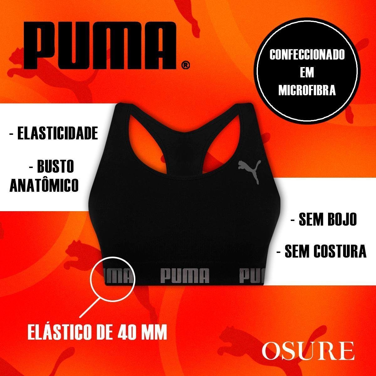 Kit 2 Tops Puma Feminino Nadador Sem Costura Alta Sustentação Academia Fitness