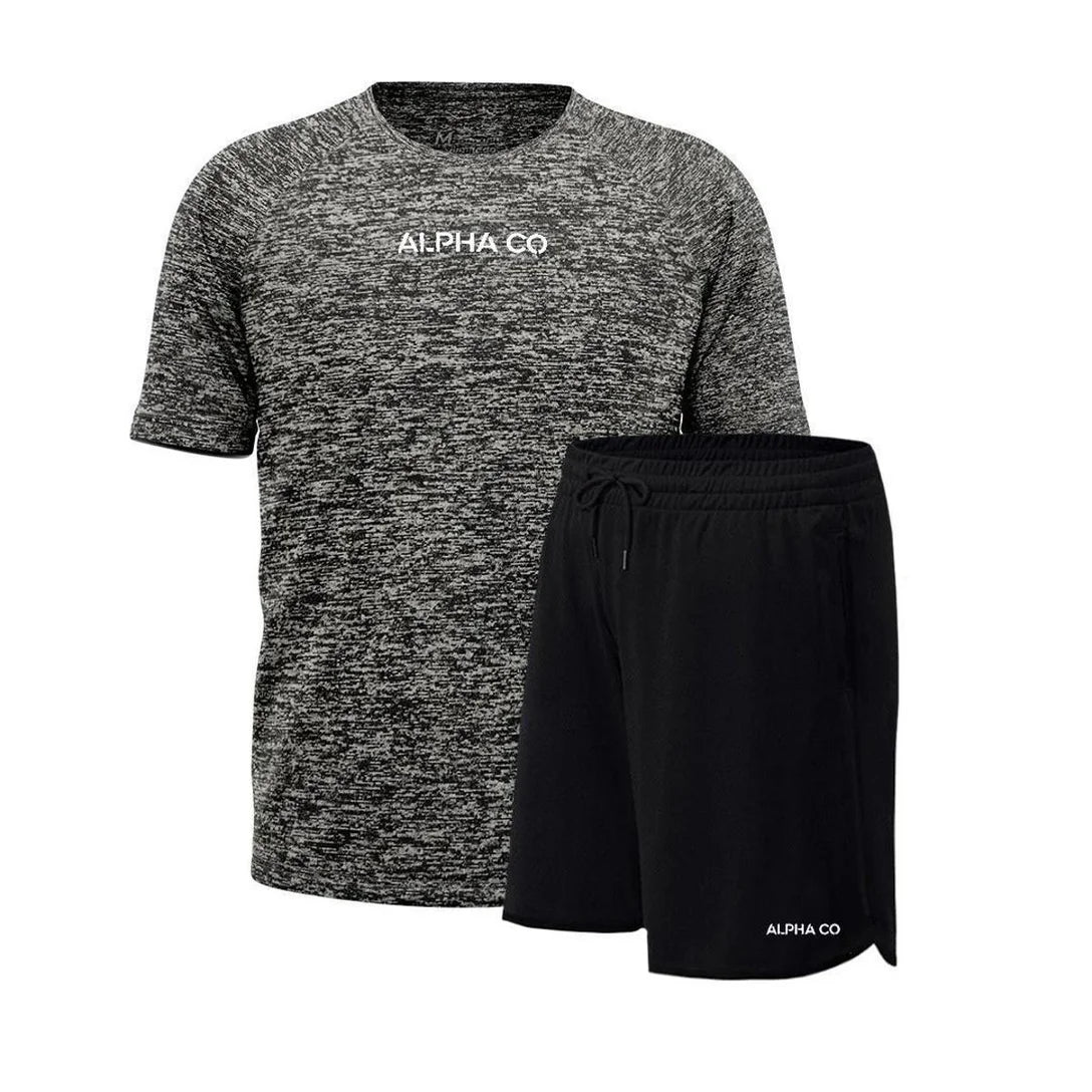 Kit Bermuda Camiseta Dry Fitness Academia Alpha Co Vinho